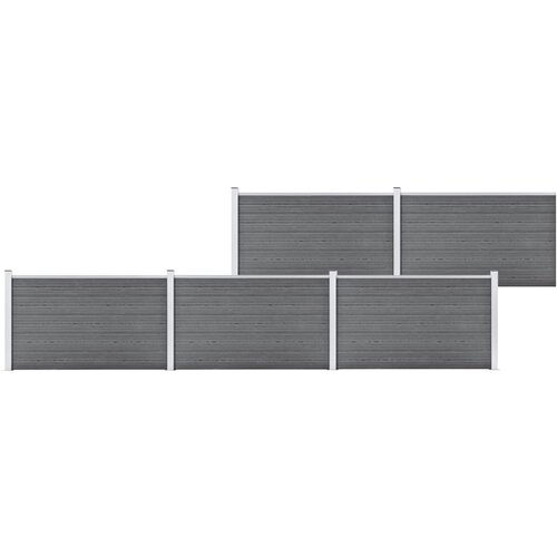VidaXL Vrtna ograja WPC 872x106 cm siva Slike