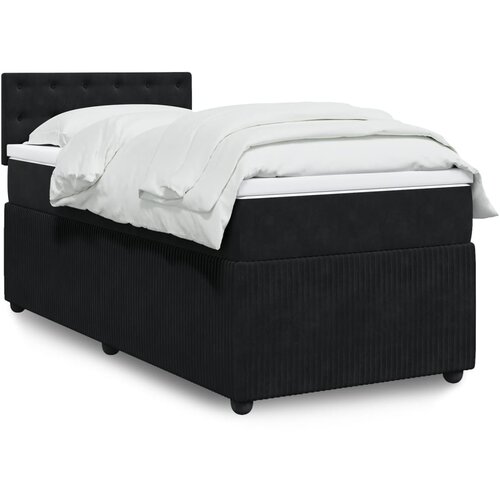 VidaXL Box spring krevet s madracem crni 90x190 cm bar&amp;scaron;unasti Slike