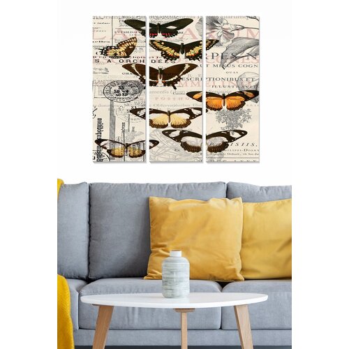 Wallity MDF119884420 multicolor decorative mdf painting (3 pieces) Cene