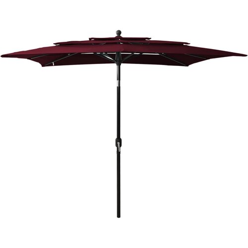 VidaXL Suncobran s 3 razine i aluminijskom &amp;scaron;ipkom bordo 2,5 x 2,5 m Slike