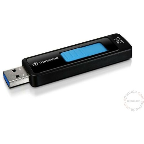 Transcend JetFlash 760, 8GB, USB3.0 52/18 MB/s, Retractable, Black/Blue, TS8GJF760 usb memorija Slike