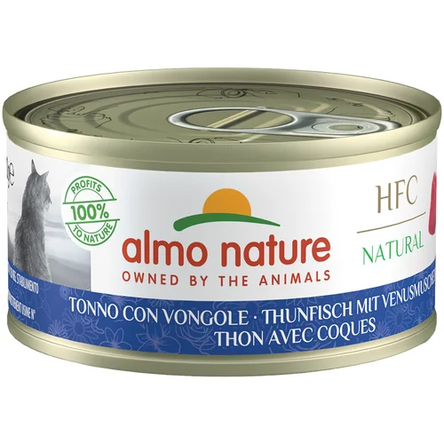 Almo Nature 70g Varčno pakiranje Almo Nature 24 x 70 g - HFC Natural tuna s školjkami (trda ladinka)