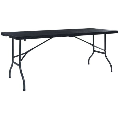  vrtni stol crni 180 x 75 x 72 cm HDPE imitacija ratana Cijene