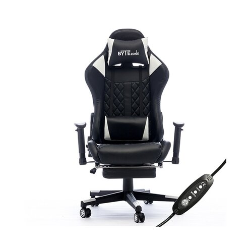 Bytezone gamerska stolica carbon, jastuk za masažu / bluetooth zvučnici (crna) Slike