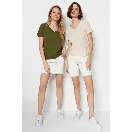 Trendyol T-Shirt - Khaki - Regular fit Slike