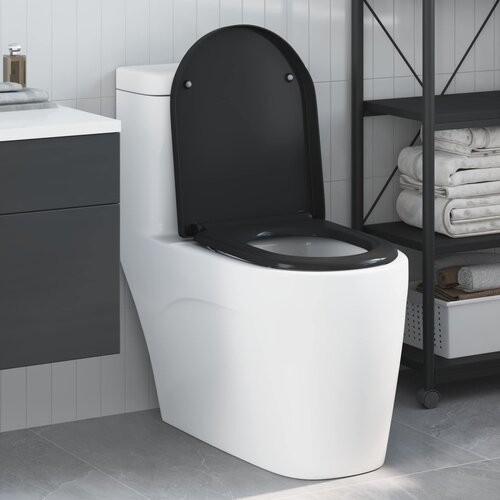  WC daska Crna 49 x 36 x 4 cm Duroplast Cene