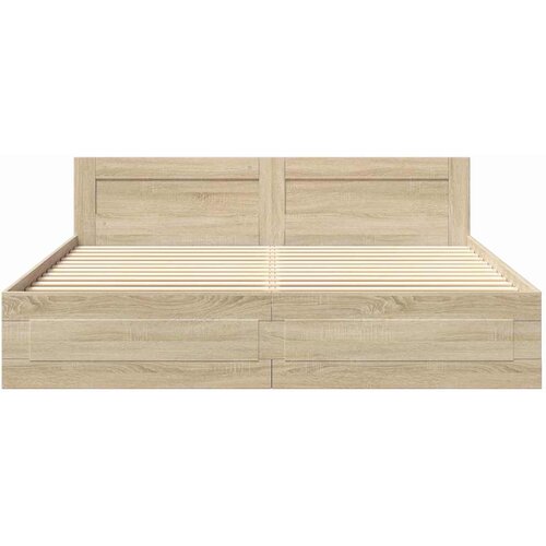  Krevetna konstrukcija s uzglavljem 2 pcs Sonoma 193 x 203 cm Slike