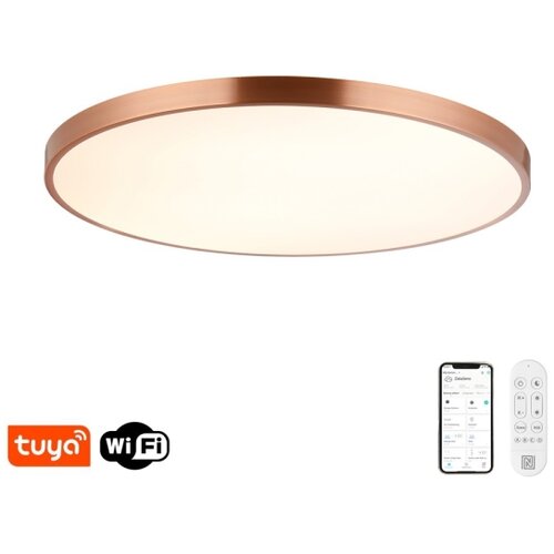  Immax NEO 07324L-LED prigu&amp;scaron;iva stropna svetiljka SEMPLICI 128W/230V prečnik 100 cm Wi-Fi Tuya zlatna + daljinski upravljač Slike