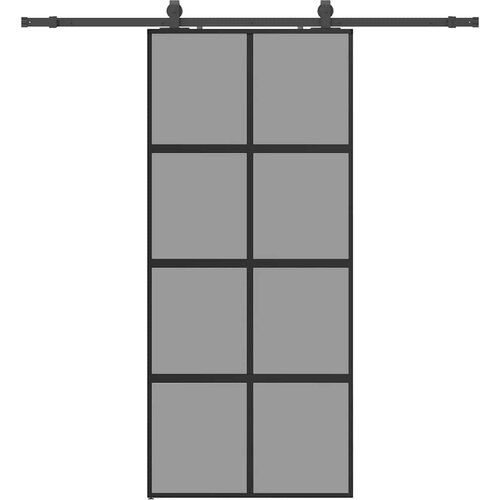 vidaXL Drsna vrata z opremo črna 90x205 cm kaljeno steklo, (21749599) Cene