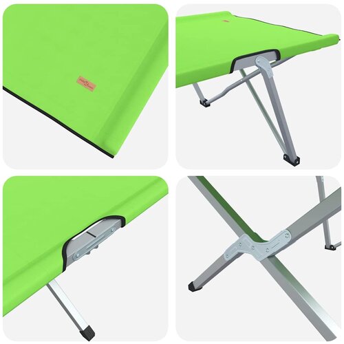  Sklopivi kamperski krevet 2 pcs Zelena 194 x 62,5 x 42,5 cm Slike