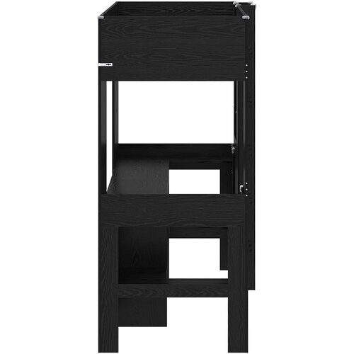  Okvir kreveta na kat s stolom s pohranom Crni hrast 75 x 190 cm Slike