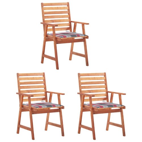 3 Vrtne blagovaonske stolice s jastucima kom od bagremovog drva Slike