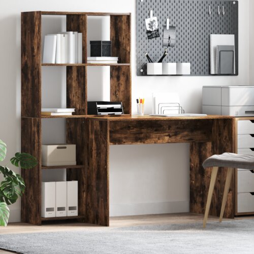vidaXL Stol Dimljeni hrast 138.5 x 55 x 143 cm Konstruirano drvo Cijene