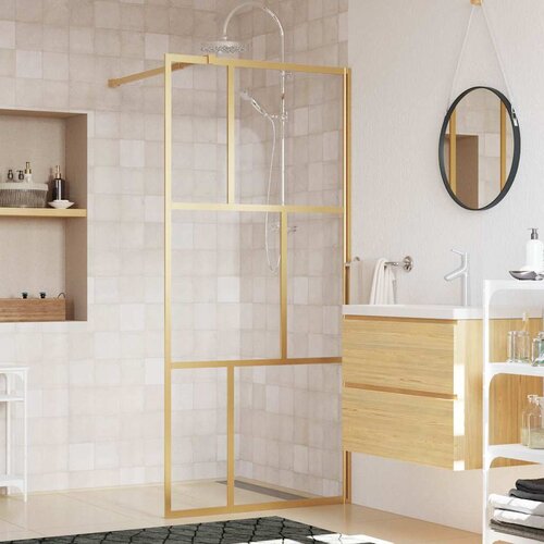  Stijenka za walk-in tu&scaron; s prozirnim staklom ESG zlatna 80x195cm Cijene