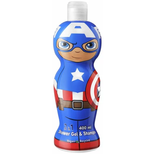 Air val Avengers Captain America 2in1 Shower Gel & Shampoo gel za prhanje 400 ml za otroke