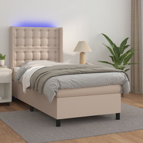  box spring madrac LED cappuccino 100x200cm umjetna koža Cijene