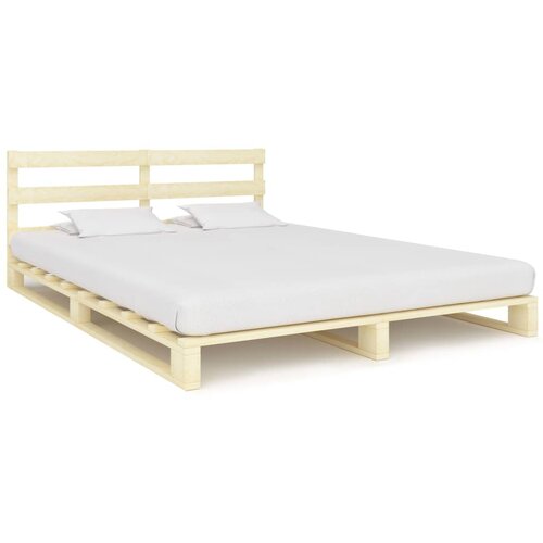  Posteljni okvir iz palet trdna borovina 200x200 cm Slike