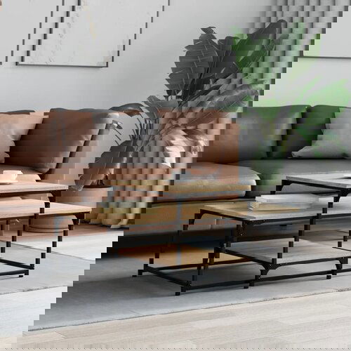  The Living Store Klubska mizica sonoma hrast 102x60x45 cm inženirski les - Klubska Mizica, (21444852) Slike