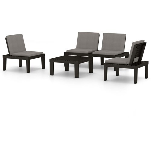 Maison Chic Seti vrtnega pohi&amp;scaron;tva - Vrtna garnitura - Vrtni pohi&amp;scaron;tvo set 4-delna z blazinami plastika siva, (21814956) Slike