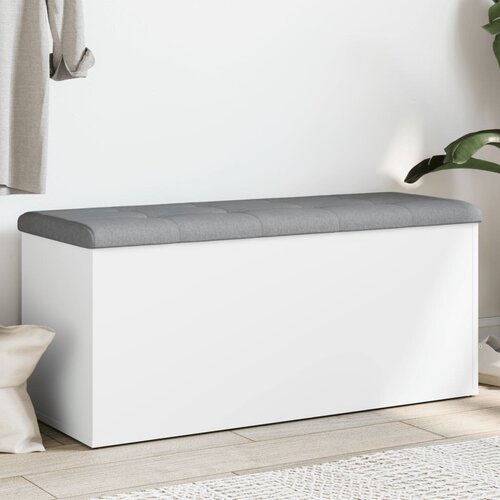 VidaXL Klupa za pohranu bijela 102 x 42 x 45 cm od konstruiranog drva Slike