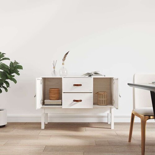 vidaXL Komoda bela 110x40x78 cm trdna borovina Cene
