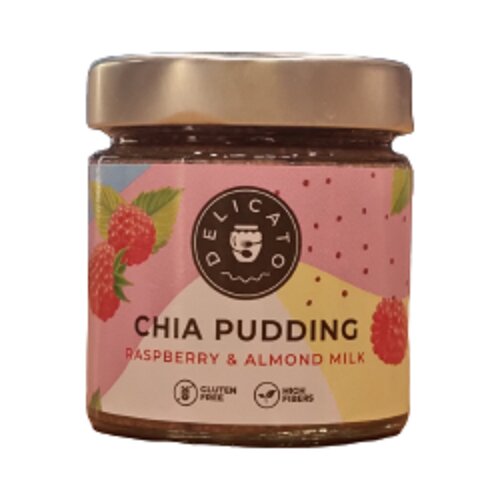 Delicato Čija puding od maline 200g Slike