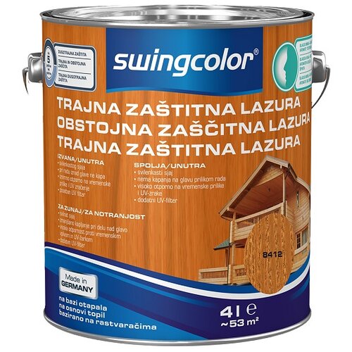 SWINGCOLOR Obstojna zaščitna lazura (barva: tikovina, 4 l) Cene