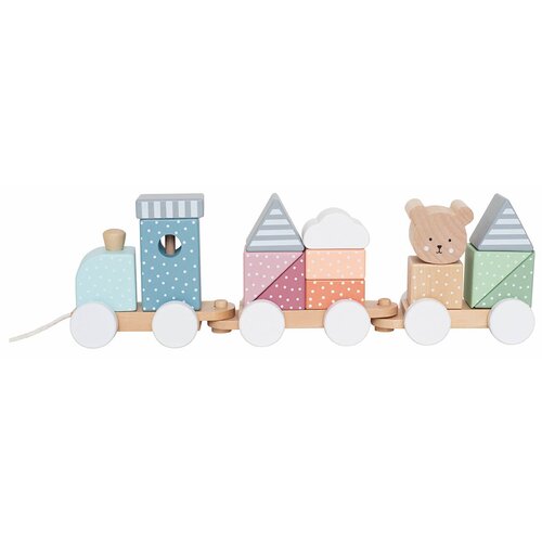 Jabadabado® leseni vlakec s kockami teddy Cene