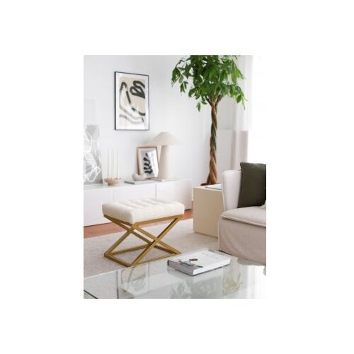 Atelier Del Sofa Tabure 50x42x40cm, Krem Slike
