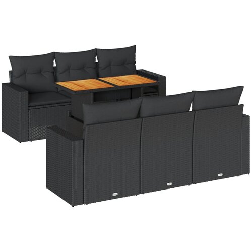 Maison Chic Seti vrtnega pohištva - Vrtna garnitura - Vrtni pohištvo set 7-delna z blazinami črn poli ratan, (21800150) Cene