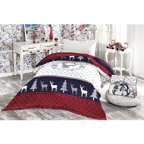  Bonheur - Red, Dark Blue RedWhiteDark Blue Single Blanket Slike