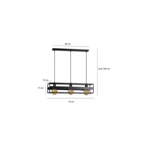 Vesta 419 visilica 3*E27 crna Slike