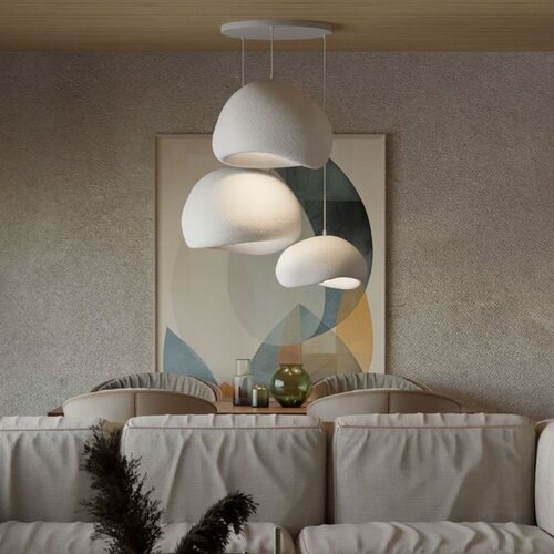 Opviq Wabi Sabi Ashveils - White White Chandelier Cene