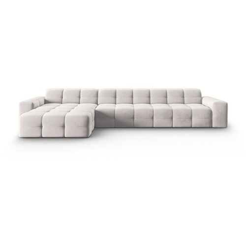 Micadoni Home Svetlo siva žametna kotna zofa (levi kot) Kendal - Micadoni Home Slike