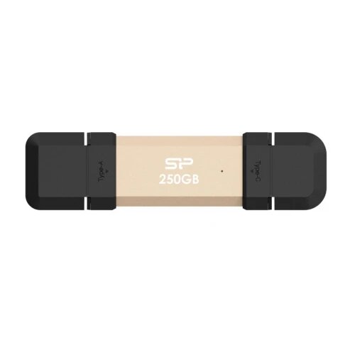 SiliconPower SP250GBUC3S72VPG portable stick-type ssd 250GB, DS72, usb 3.2 gen 2 type-c/type-a, read up to 1050MB/s, write up to 850MB/s, gold Slike