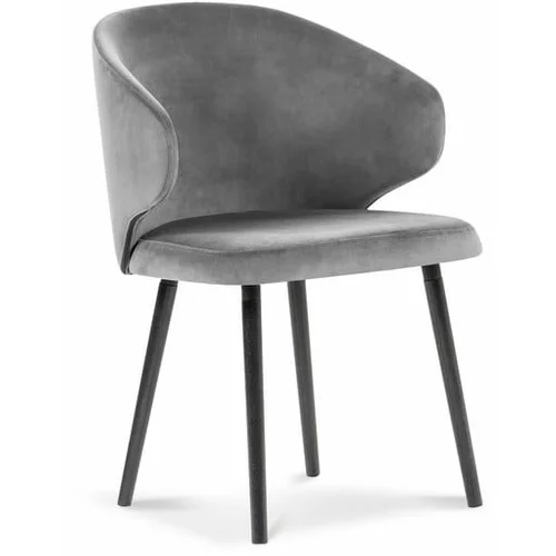 Windsor & Co Sofas siva blagovaonska stolica s baršunastom presvlakom Nemesis