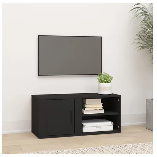  TV omarica črna 80x31,5x36 cm inženirski les
