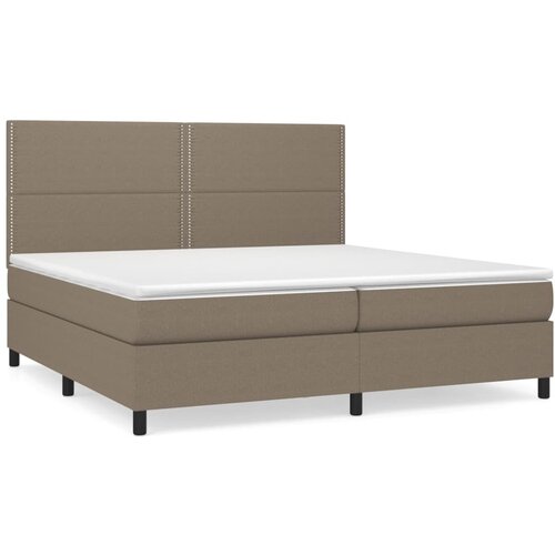 VidaXL Box spring postelja z vzmetnico taupe 200x200 cm blago, (20851611) Slike