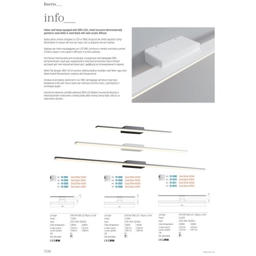  Redo 01-2511 - LED kupatilsko osvetljenje za ogledalo BARRIO LED/34,32W/230V IP44 bela Slike