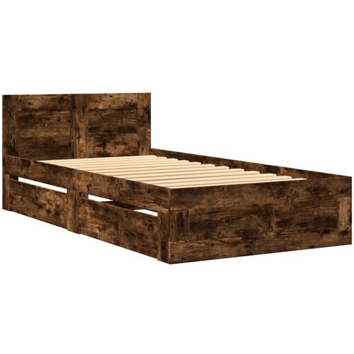 vidaXL Okvir za krevet s uzglavljem boja hrasta 75x190 cm drveni Cijene