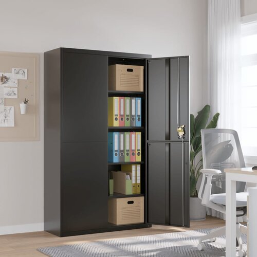 VidaXL Arhivska omara črna 105x40x180 cm jeklo Slike