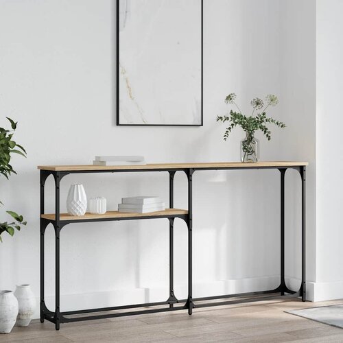  Konzolni stol boja hrasta 145 x 22,5 x 75 cm konstruirano drvo Cijene