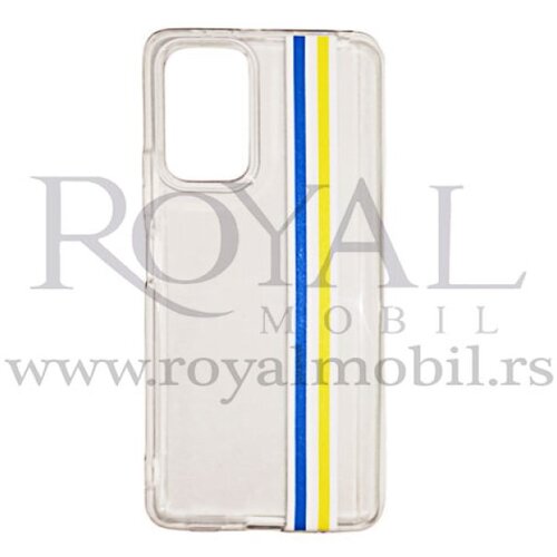  silikonska futrola clear clein za realme C25 plavo-zuta Slike