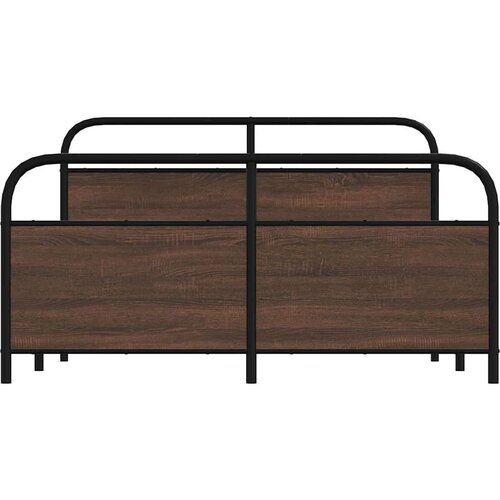 VidaXL Metalni okvir kreveta bez madraca smeđa boja hrasta 160x200 cm Slike