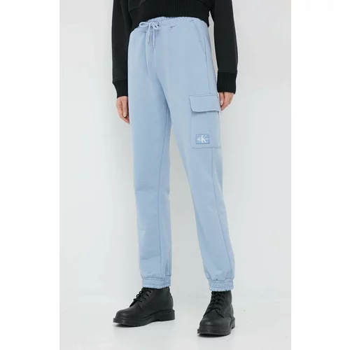 Calvin Klein Jeans Pamučni donji dio trenirke za žene, glatki materijal
