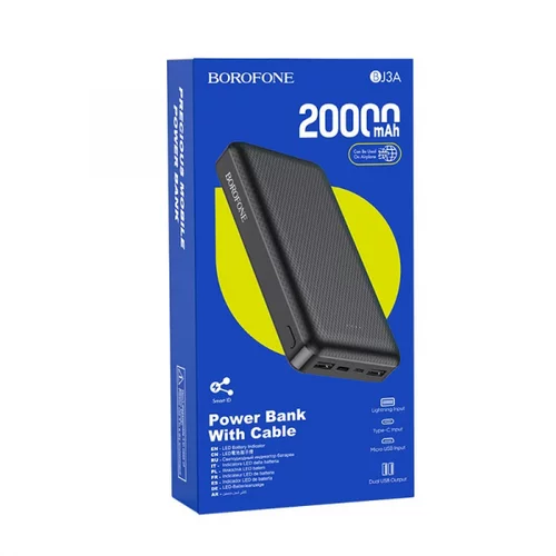 Borofone prenosna baterija BJ3A powerbank 20000 mAh 2x USB črn