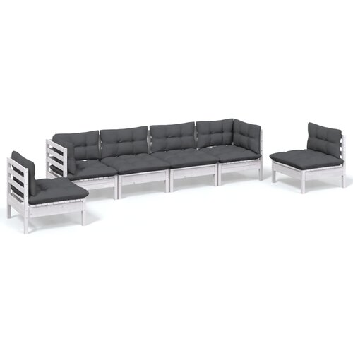  6-dijelna vrtna garnitura s jastucima od masivne borovine Slike