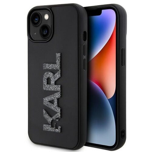  originalen karl lagerfeld ovitek KLHCP15S3DMBKCK za iphone 15 črna za&amp;scaron;čita - logo 3D Slike