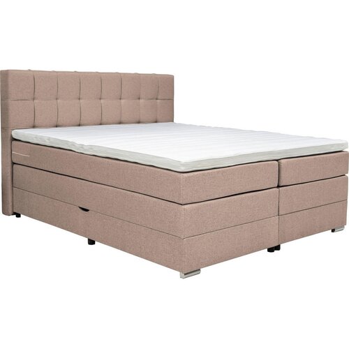CARRYHOME POSTELJA BOXSPRING 180 cm x 200 cm , tekstil svetlo rjava Cene