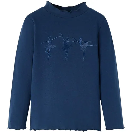 vidaXL Otroška majica z dolgimi rokavi mornarsko modra 104